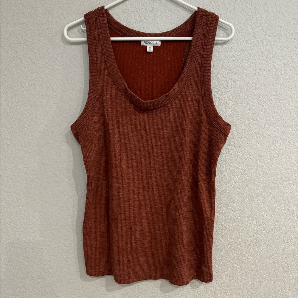 Orange ribbed tank top